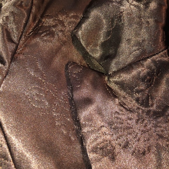 WORK TO WEEKEND Women Floral Stitch Blazer Brown One Button Closure Lined Sz 12 - Picture 4 of 5